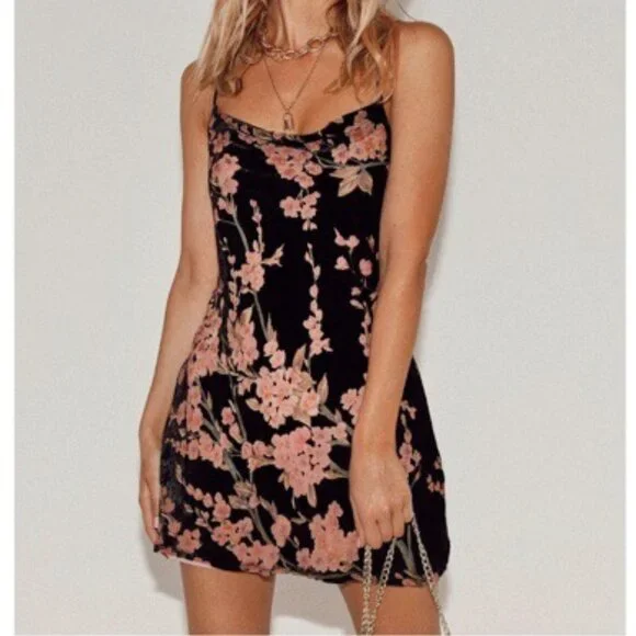 Princess Polly | Dresses | Princess Polly Black Velvet Mini Dress With Flowers | Poshmark Princess Polly | Dresses | Princess Polly Black Velvet Mini Dress With Flowers | Poshmark